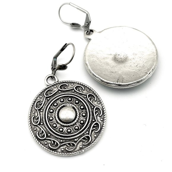 Large silver earring latch back - Picture 3 of 4